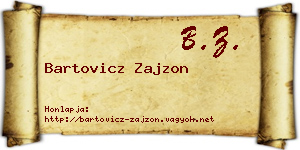 Bartovicz Zajzon névjegykártya